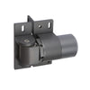 Black aluminum hydraulic gate hinge-closer (HC1500BL) with adjustable closing speed and 260 lb capacity