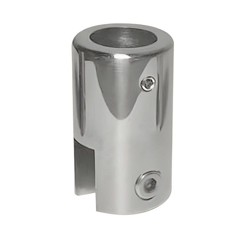 Polished nickel CRL support bar bracket S910PN for 3/8-1/2" (10-12 mm) glass - cylindrical brass top-edge mount.