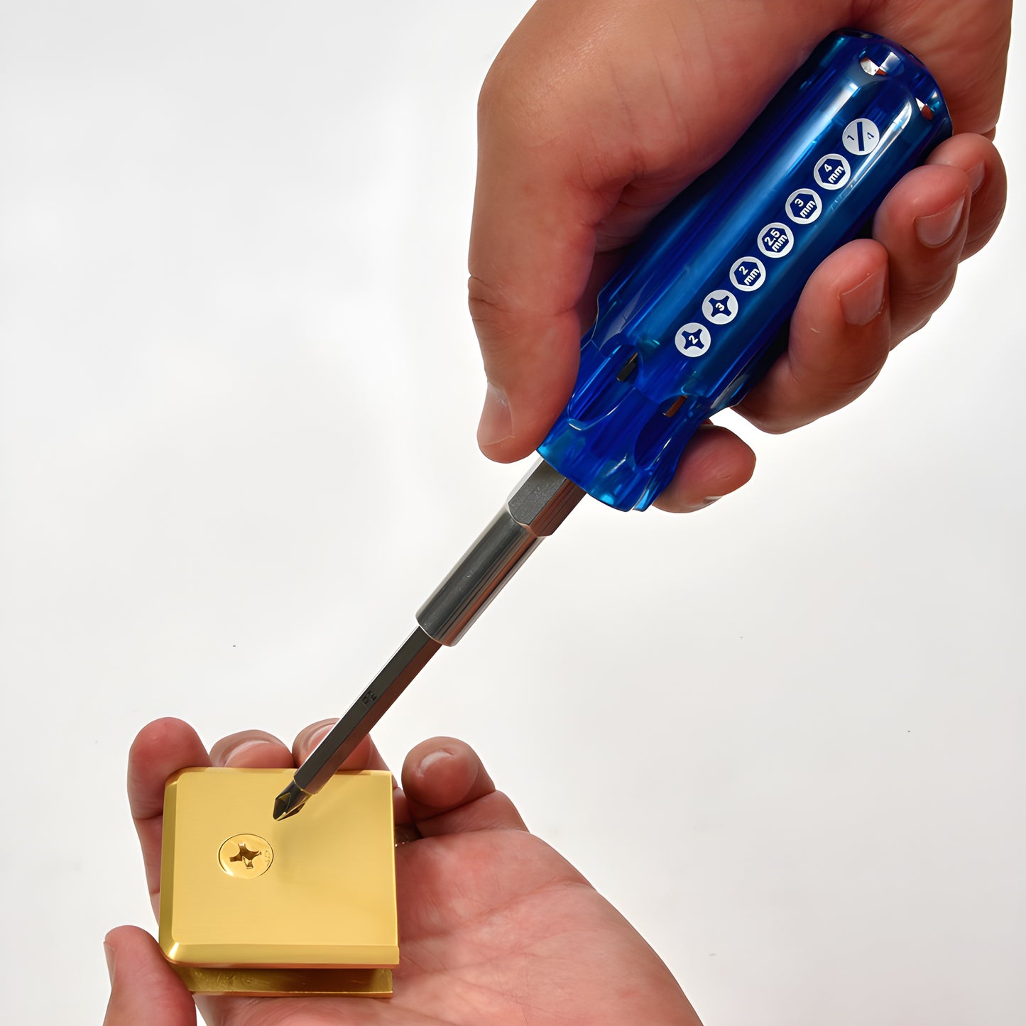 CRL SDH7D compact blue multi-bit shower door hardware driver with 7 bits (hex, Phillips, slotted)