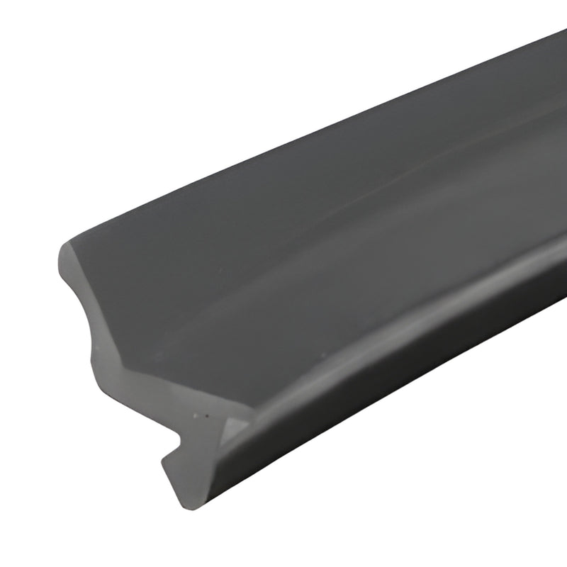 NP563VGRY gray top-load glazing gasket for 487 Series partitions, vinyl/silicone profile fits up to 9/16" (14mm) glass.