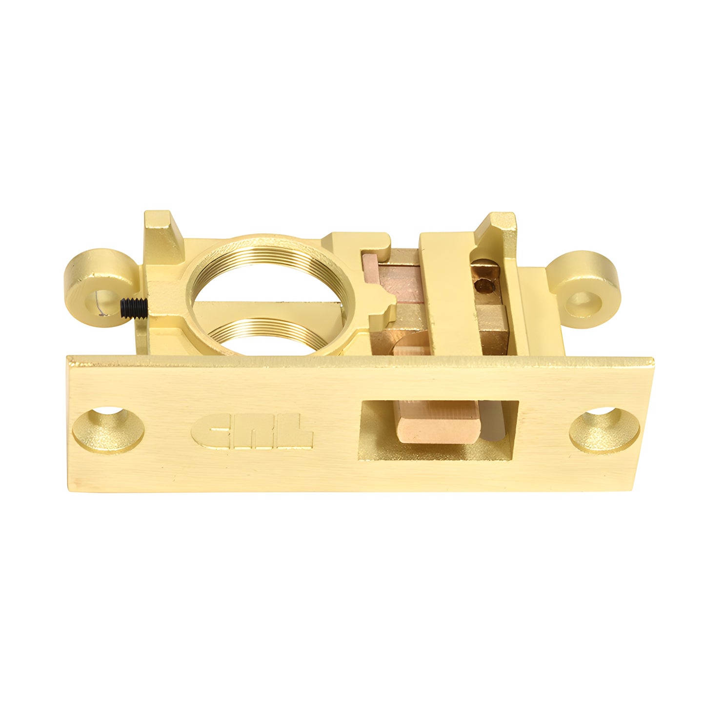 Solid brass floor lock SKU 777SM0D - modified 777S for OTB/OTC doors, rectangular faceplate with latch