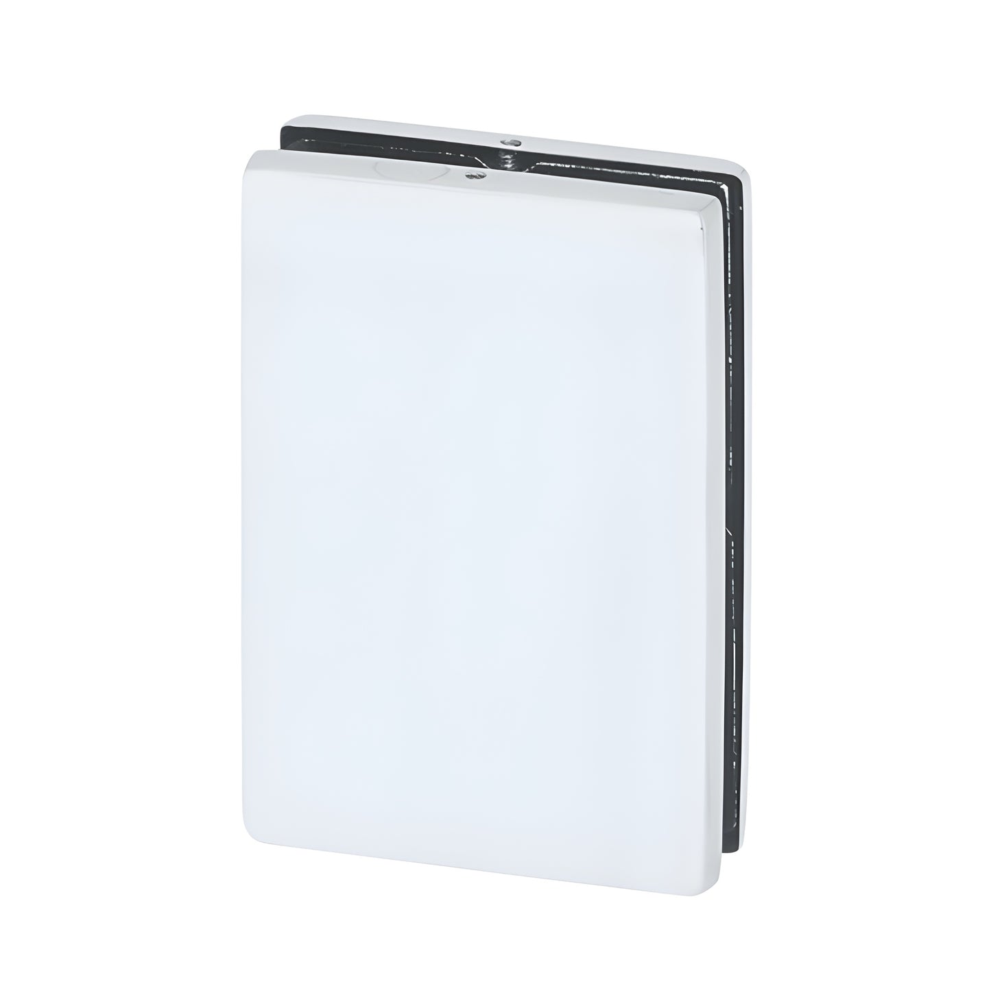 EUR682A satin-anodized European glass patch keeper - compact rectangular keeper for 3/8-1/2" frameless glass doors.