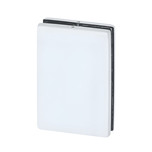 EUR682A satin-anodized European glass patch keeper - compact rectangular keeper for 3/8-1/2" frameless glass doors.