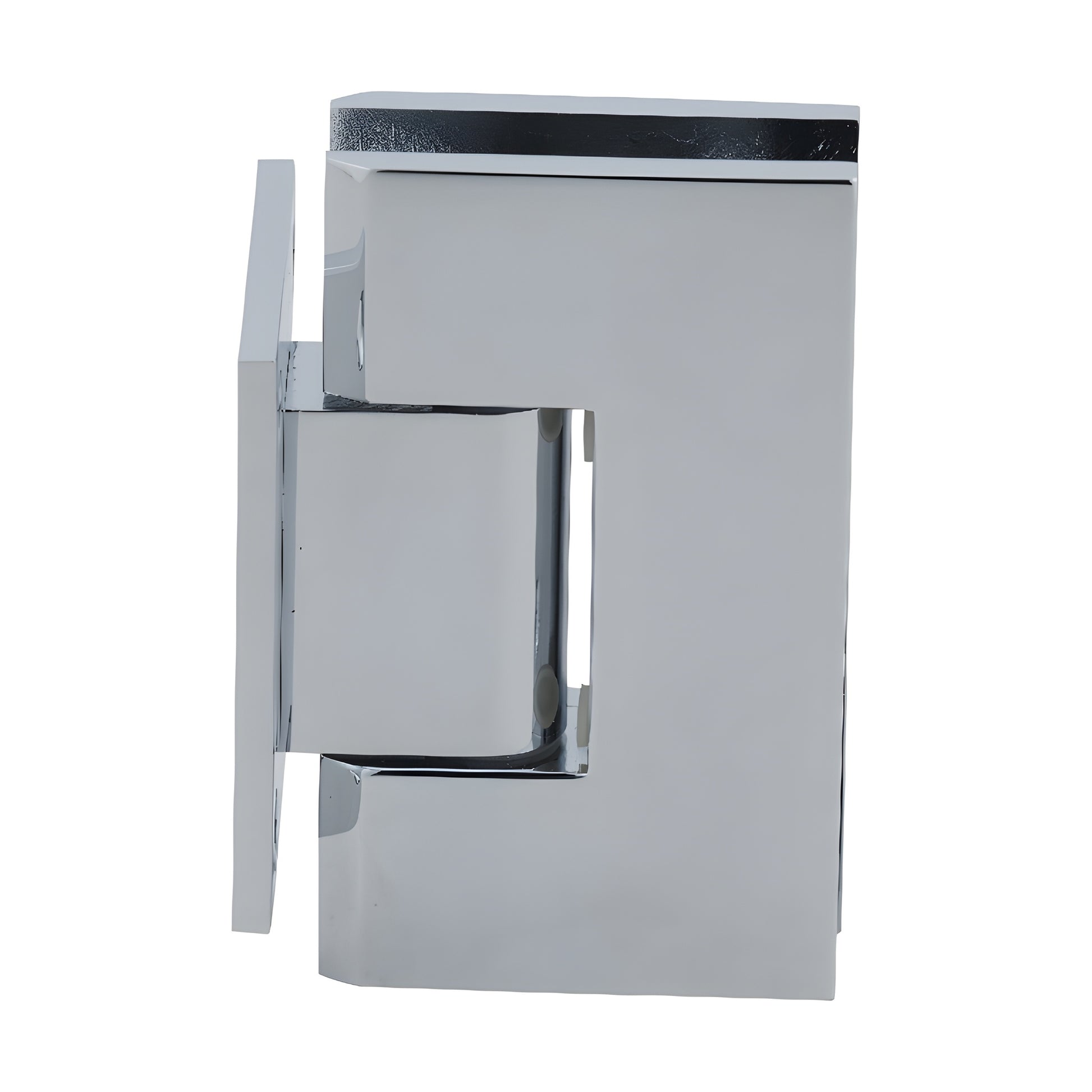 CRL Vienna V1E074CH polished chrome brass shower hinge, square wall-mount short back plate for 3/8-1/2 glass.