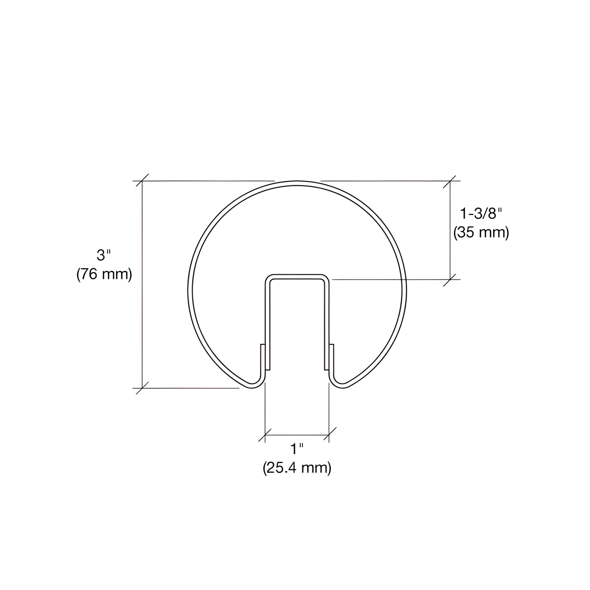 GR307BS brushed stainless steel 3 in. cap rail - hollow tube with internal U channel for glass railing