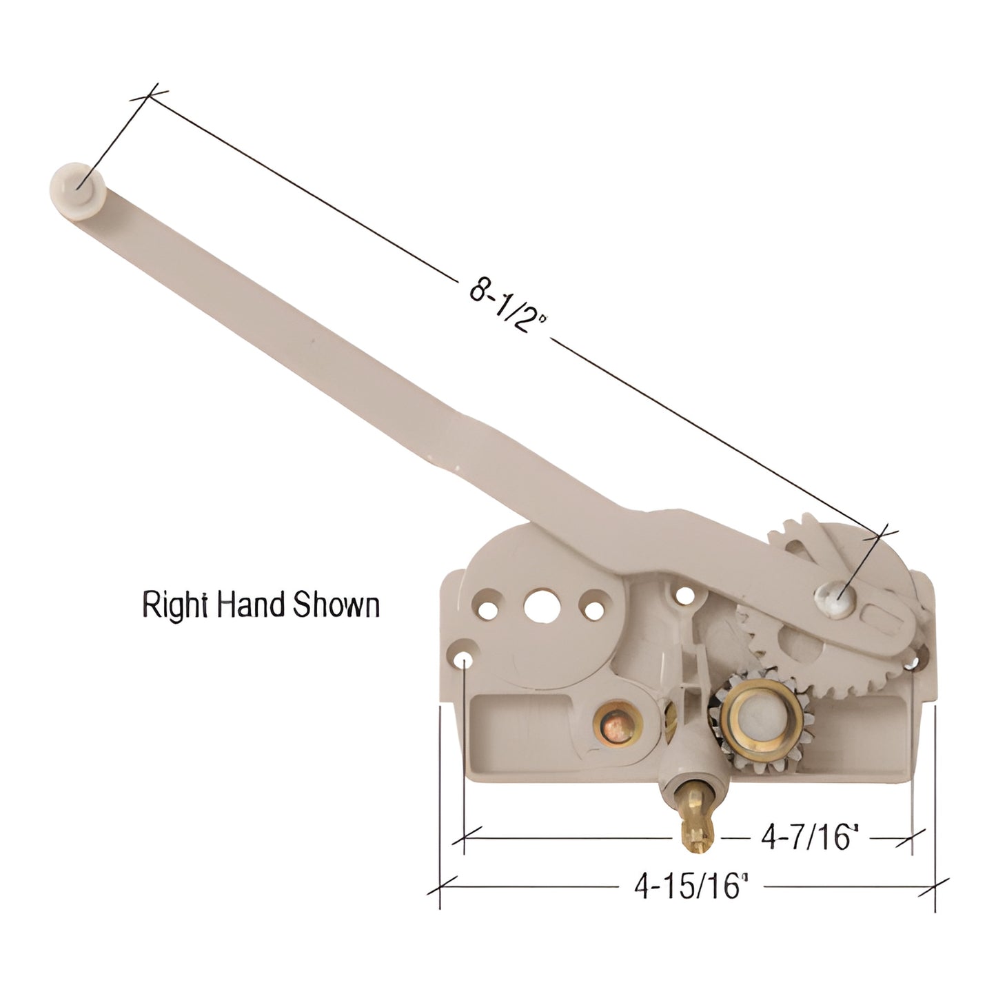 EP27001 Truth right-hand casement operator - beige diecast base, hardened steel gears, 81 2-inch arm.