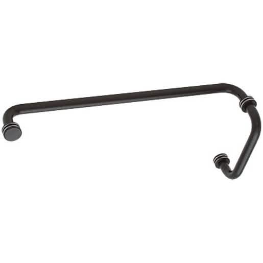 CRL Matte Black 6\" Pull Handle & 18\" Towel Bar Combo with Metal Washers - BM Series