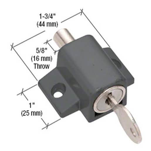 CRL Black Keyed Patio Door Lock - Secure your patio with this durable, sleek lock system.