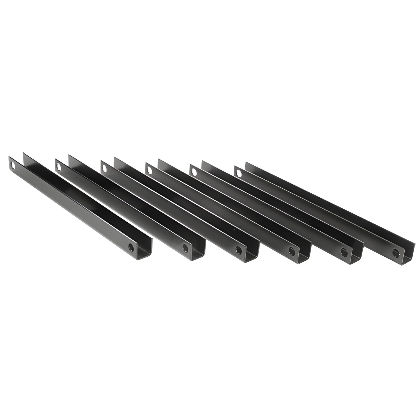 Matte black zinc-plated steel stanchions, 6-pack, 5 in base plate, for AWS windscreen posts. SKU PST1