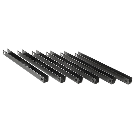 Matte black zinc-plated steel stanchions, 6-pack, 5 in base plate, for AWS windscreen posts. SKU PST1