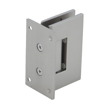 Satin nickel Geneva self-centering shower door hinge, full back plate for 8-12mm glass (GEN037SN)