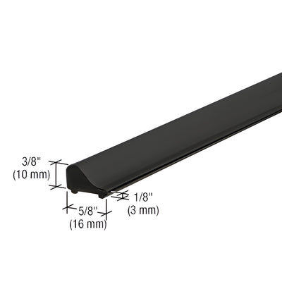 CRL Matte Black Frameless Shower Door Tapered Threshold