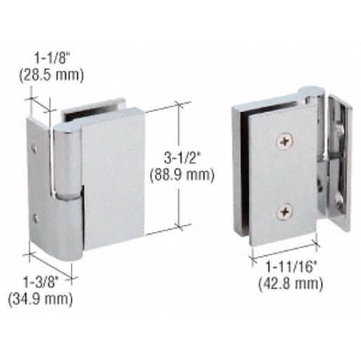 CRL 316 Brushed Stainless Right Hand Wall-to-Glass Gate Hinge - Single Acting