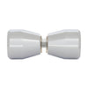 CRL SDK109CH bow-tie back-to-back glass door knob, polished chrome brass, 1-1/4 in diameter