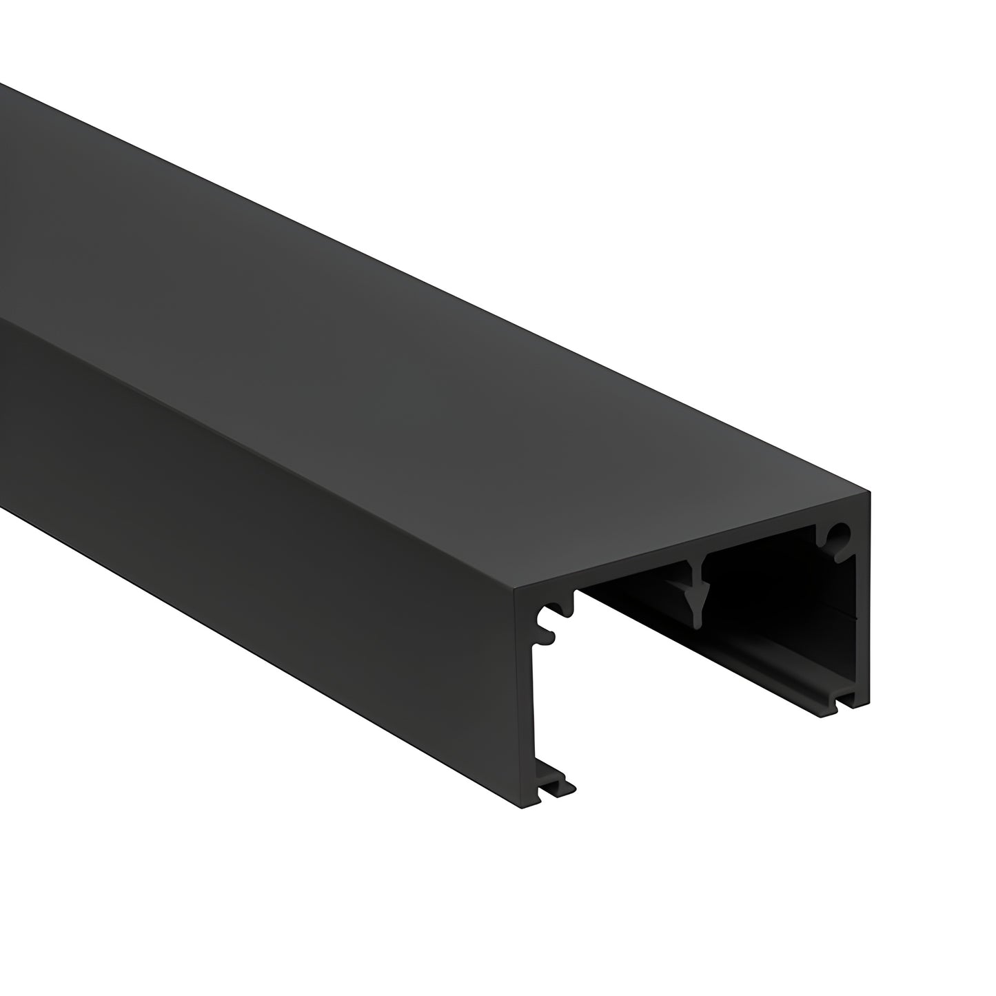 Cielo face cap CFC72BL matte black aluminum cover for glass railing post, snaps onto front.