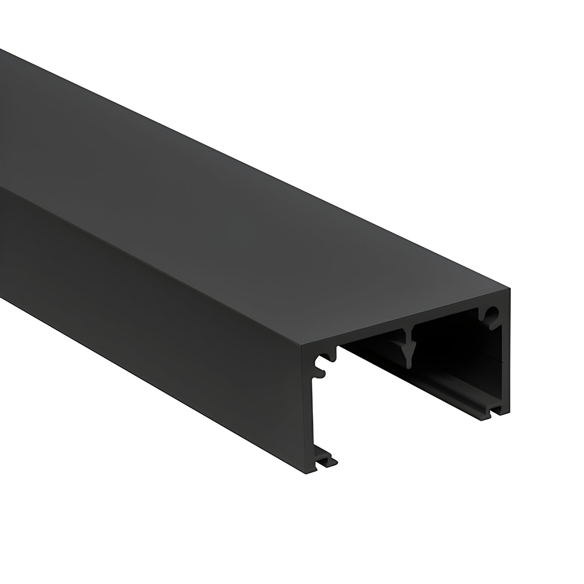 Cielo face cap CFC72BL matte black aluminum cover for glass railing post, snaps onto front.