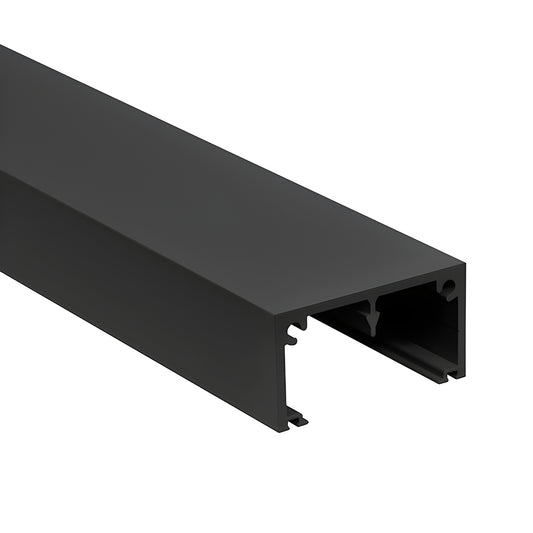 Cielo face cap CFC72BL matte black aluminum cover for glass railing post, snaps onto front.
