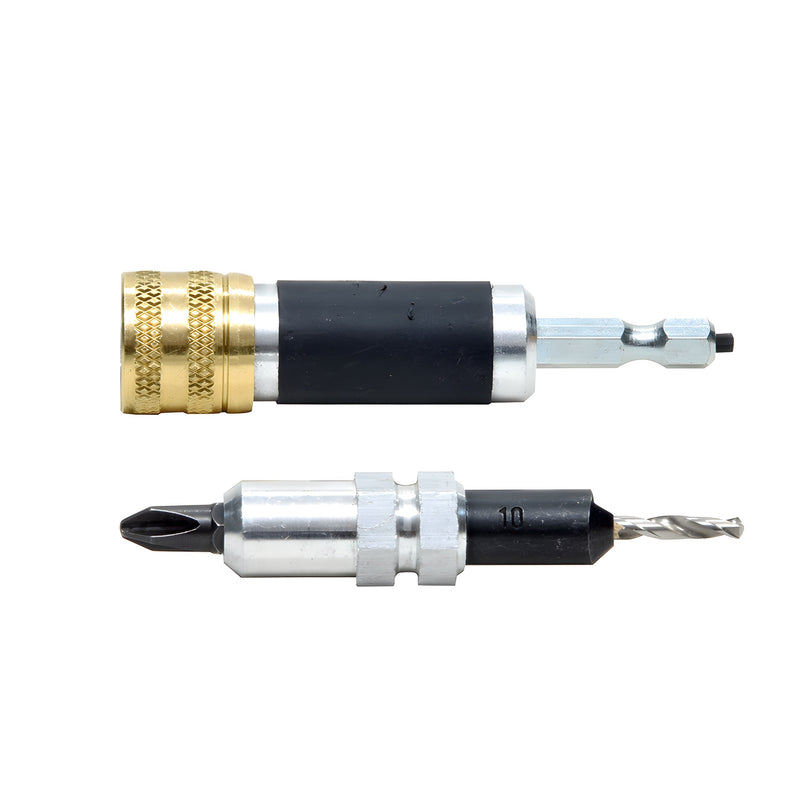 QU1CKB1T countersink drill-screwdriver combo - flip design, 1/4" hex shank, No.10, 82 countersink