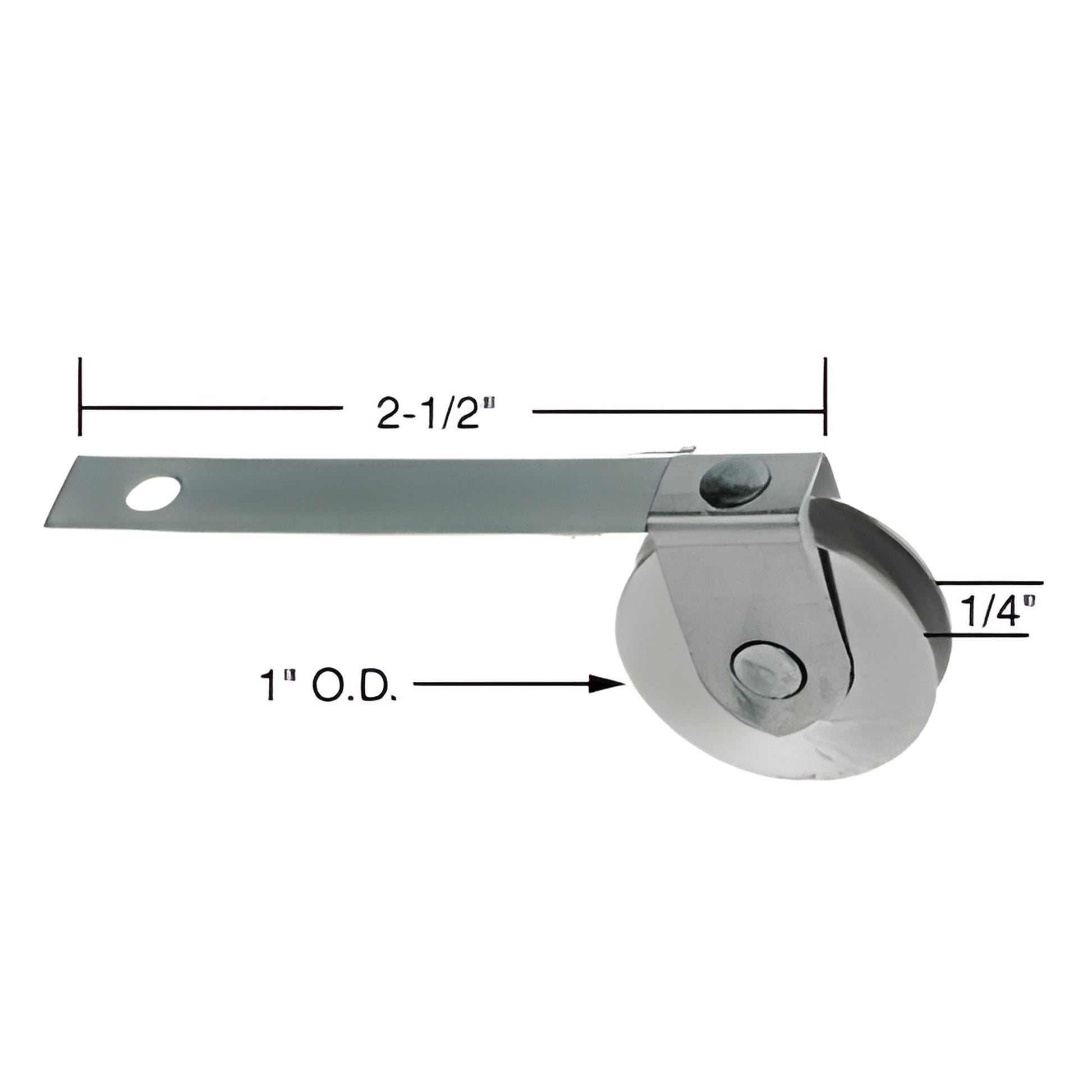 Stainless steel spring tension roller (SKU B753), 1 in OD concave wheel, 1/4 in wide, 2.5 in strap, pair