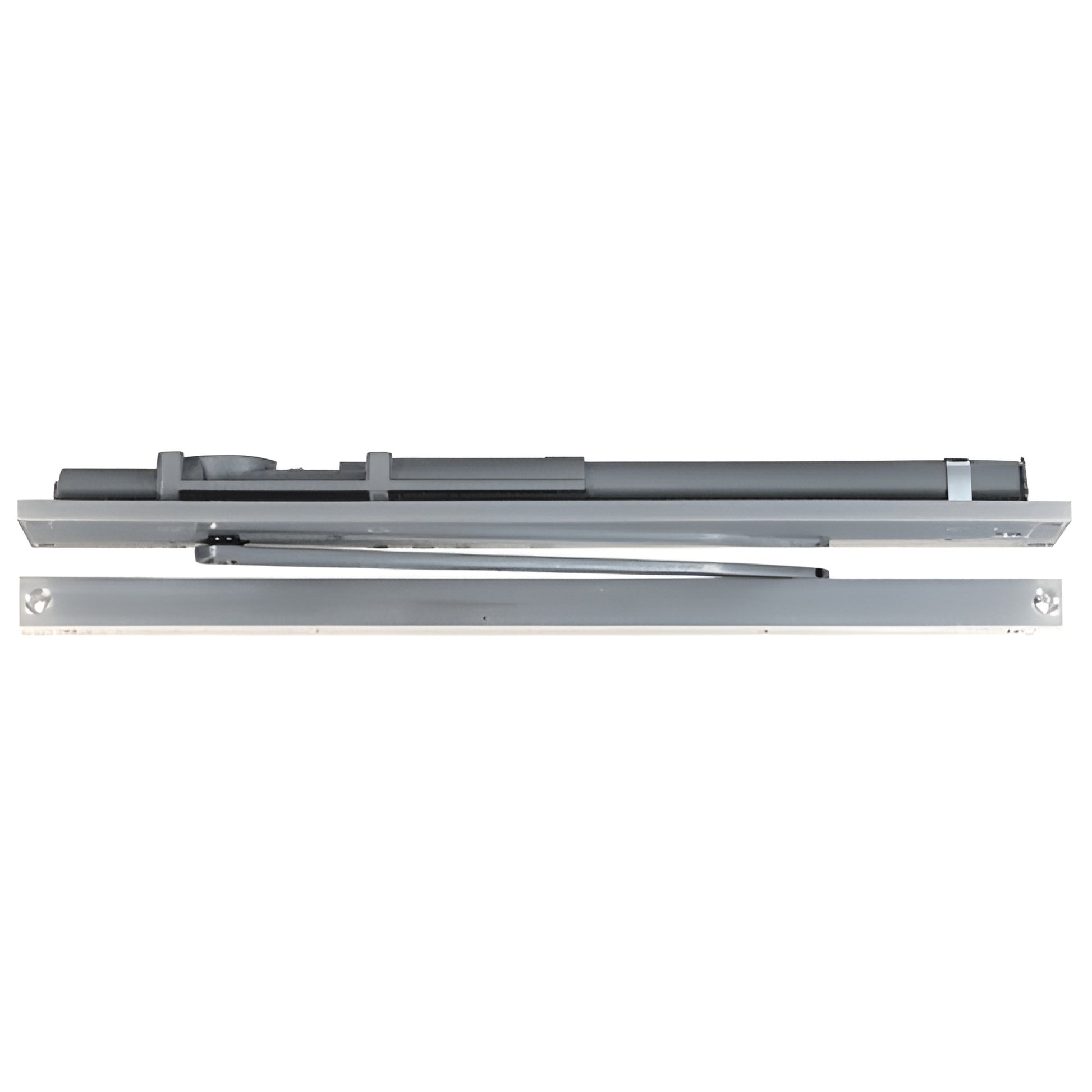 Aluminum LCN 2030 overhead concealed door closer with slide track, left-hand, model 2034LAL