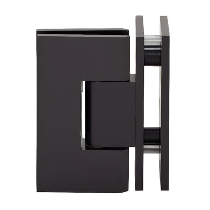 Oil-rubbed bronze squared 90 glass-to-glass shower hinge (Vienna) for 3/8-1/2" glass, SKU V1E0920RB