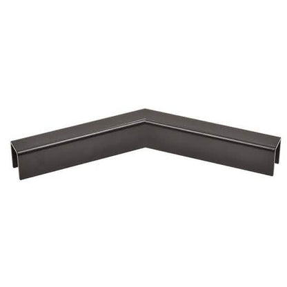 Matte Black 135° Horizontal Corner for 1/2" Glass Cap Rail - Sleek, Modern Design