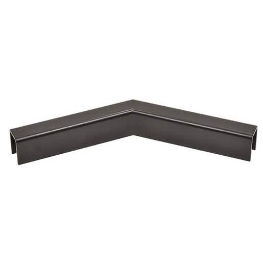 Matte Black 135° Horizontal Corner for 1/2" Glass Cap Rail - Sleek, Modern Design