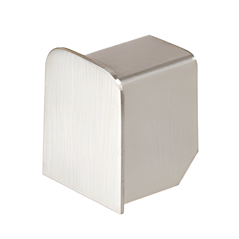 Brushed stainless steel square end cap for 18 ga U channel railing, slip in finish cap (SKU: GRUC5ECBS)
