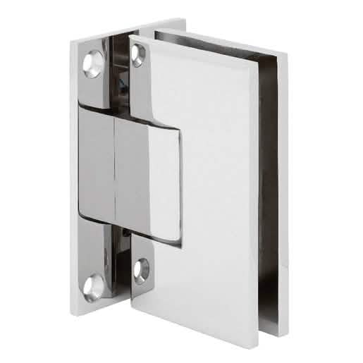 CRL Polished Chrome Victoria Wall Mount Hinge with 5° Pre-Set Full Back Plate