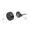 Set of four matte black round metal mirror clips for 1/4" (6mm) glass, screw-on cap design
