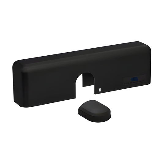Black slip-on replacement cover for surface-mounted door closers (fits DC52, DC55, PR80) - SKU: DC5CVRBLK