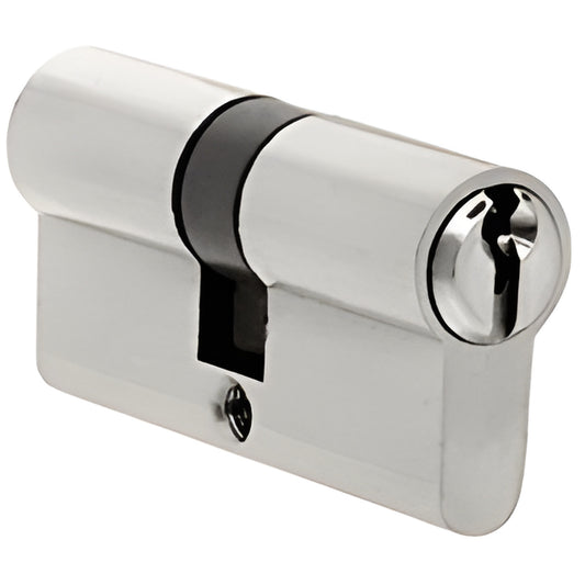 EC5BS brushed stainless extended-length Euro cylinder lock for glass doors, cylinder/cylinder, fits PTH311/EUR patch locks.