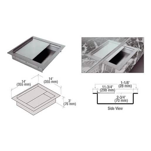 Brushed Stainless Steel 14"x14" Deal Tray with Lid - Extra Deep Drop-In Design