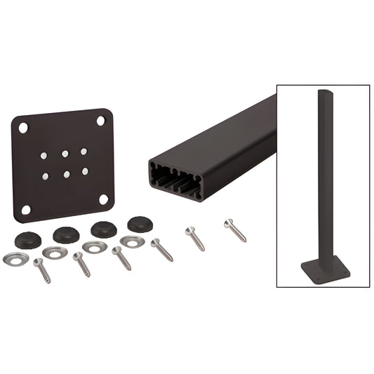 HPT42KBRZ matte bronze aluminum 42 in surface-mount post kit with base plate, gasket, screws, washers and bolt cover buttons