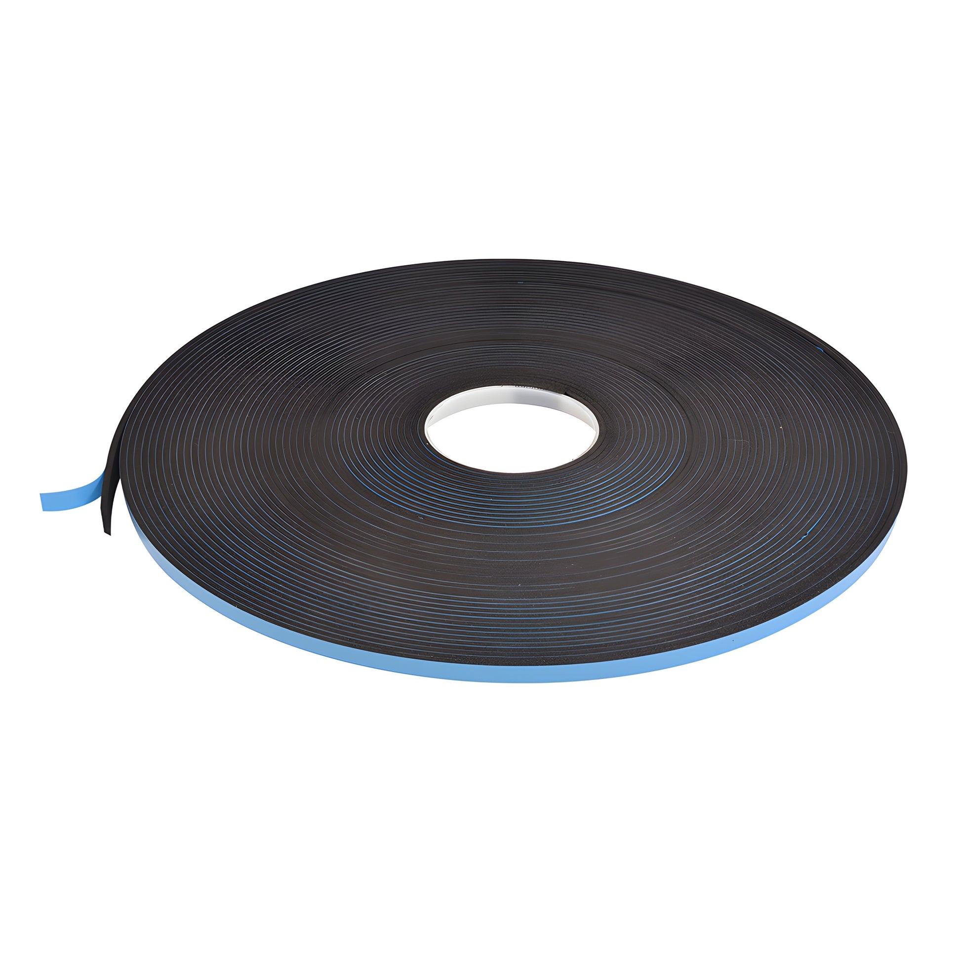 Black closed-cell foam glazing tape roll with blue release liner, 1/4" width x 1/8" thick (CRL SKU 74418X14BL)