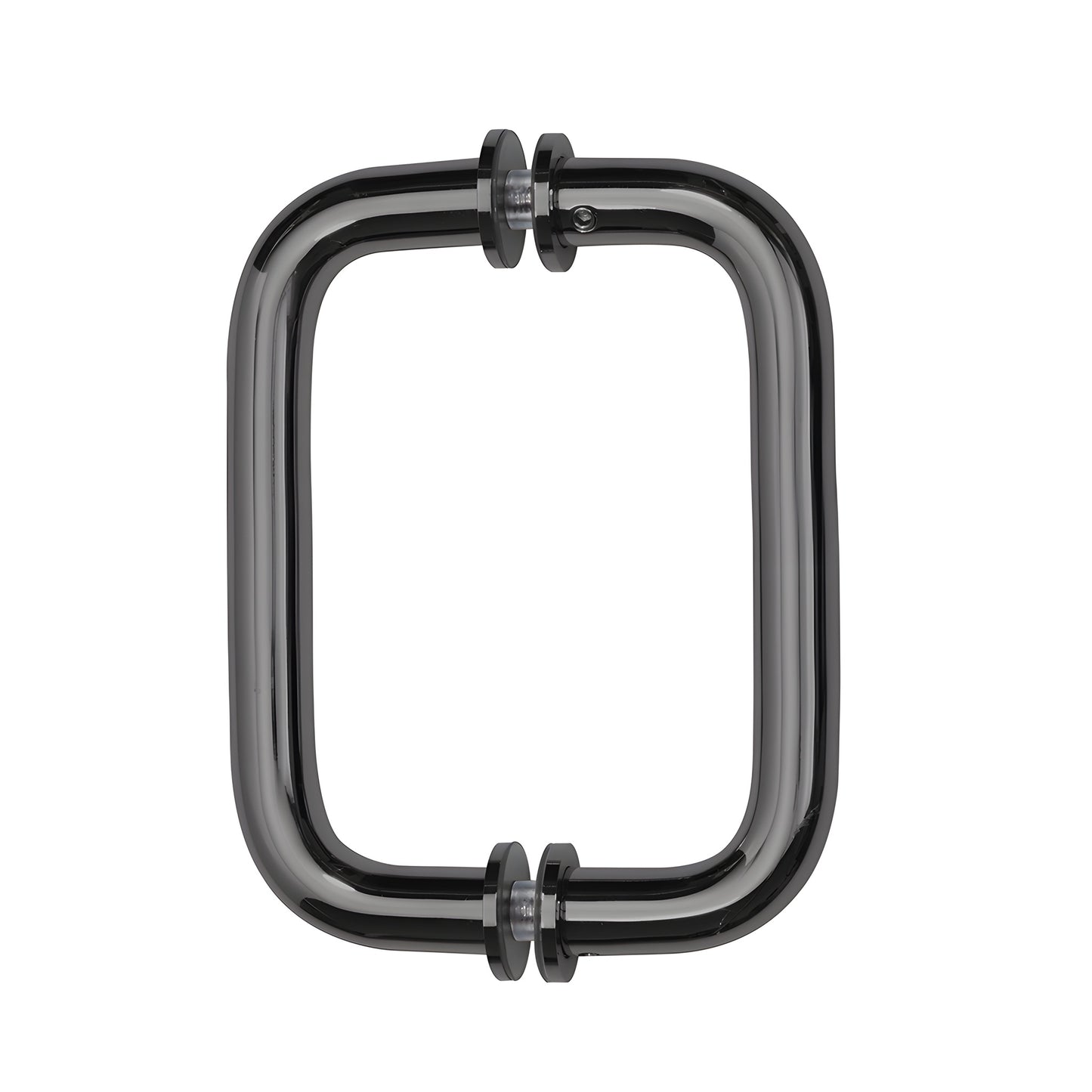 Gun metal tubular brass back-to-back shower pull handle, 3/4" tube, 6" center, fits 1/4-1/2" glass (SKU SDPR6GM)