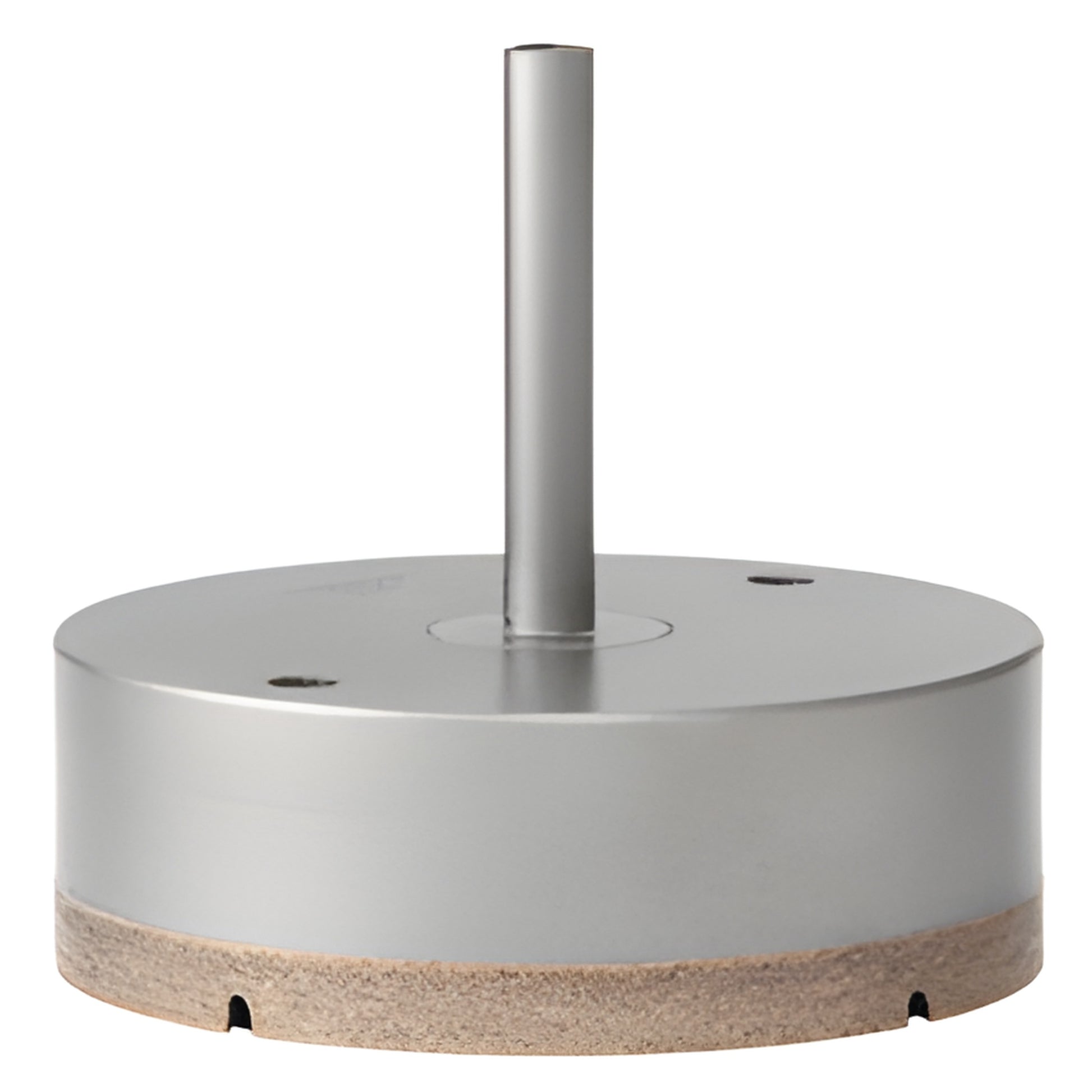 PD4 4" metal-bond diamond hole saw for glass - silver body with extra-long 3/8" reduced round shank.