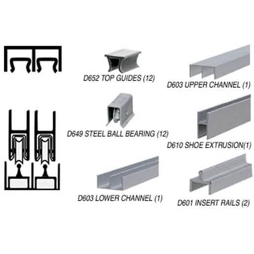 CRL Satin Anodized Deluxe Track Assembly with Steel Ball Bearing Wheels - D603 & D601