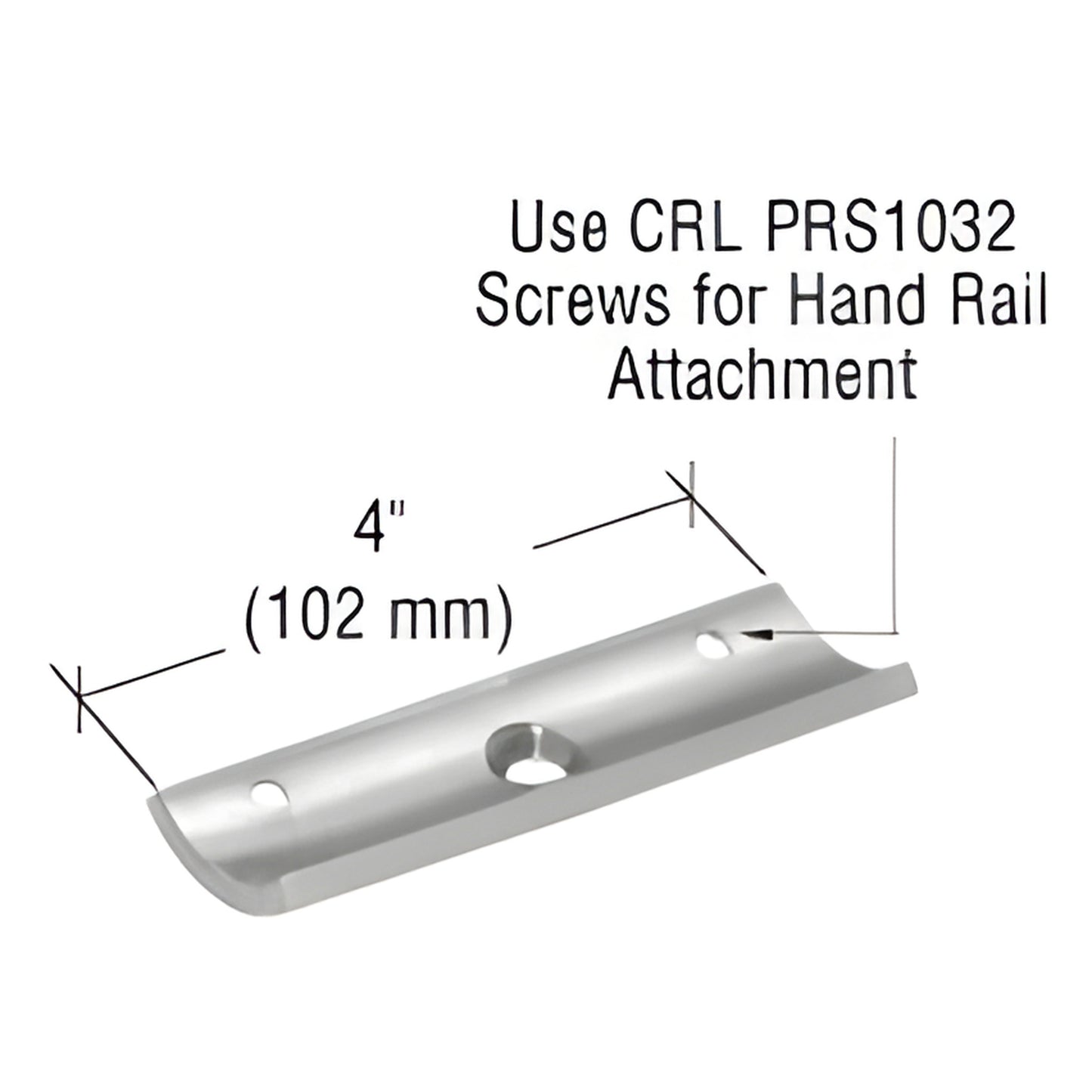 CRL P-Series PRS1PS polished stainless 180 replacement saddle, 4" long, fits round or square handrails.