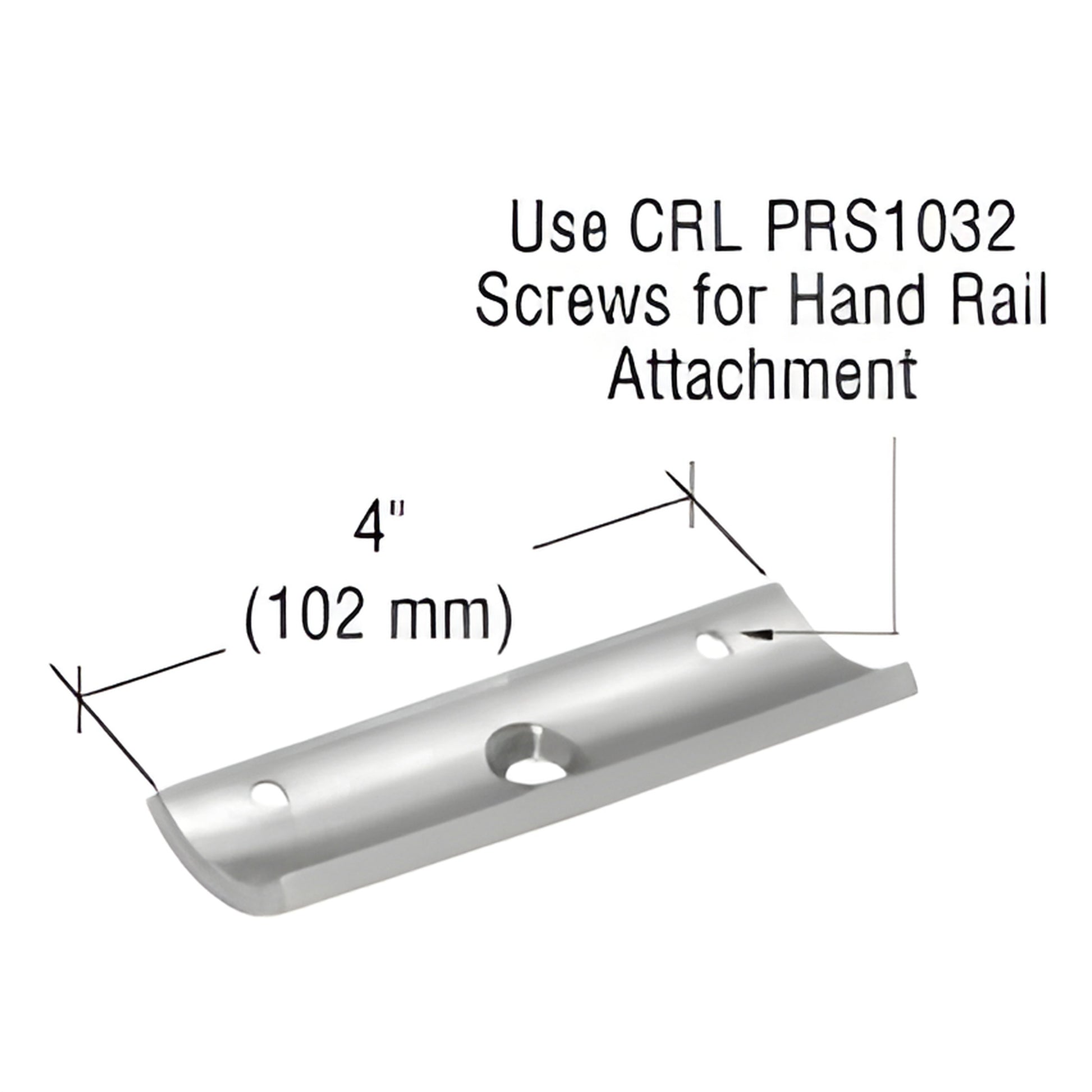 CRL P-Series PRS1PS polished stainless 180 replacement saddle, 4" long, fits round or square handrails.
