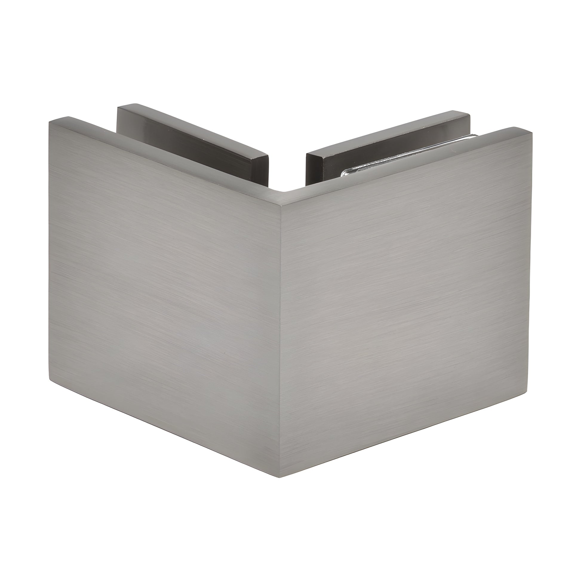 SGC90BN brushed nickel square 90 solid brass glass-to-glass shower clamp for 10-12mm frameless panels