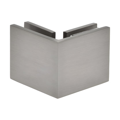 SGC90BN brushed nickel square 90 solid brass glass-to-glass shower clamp for 10-12mm frameless panels