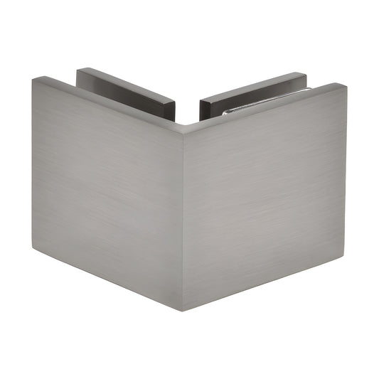 SGC90BN brushed nickel square 90 solid brass glass-to-glass shower clamp for 10-12mm frameless panels