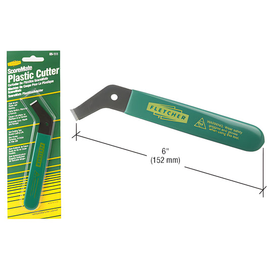 CRL Fletcher 6" (152 mm) plastic cutter, green vinyl grip, double-edge scoring tool - SKU HPC22.
