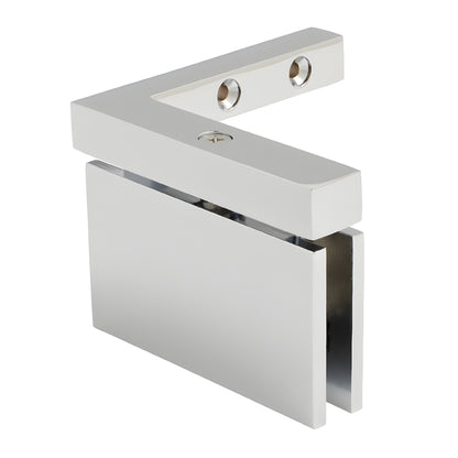 Polished chrome left-hand wall-mount glass pivot hinge for 1/2 (12mm) frameless shower glass, SKU SRCAR05LCH