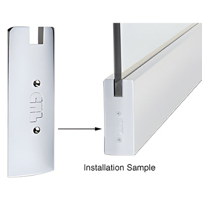 CRL 6 in Polished Stainless Steel Square End Cap for Sidelite Rails