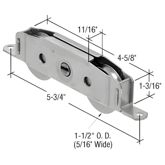 Stainless steel adjustable tandem roller assembly for sliding glass door, 5-3/4" housing - SKU D1910
