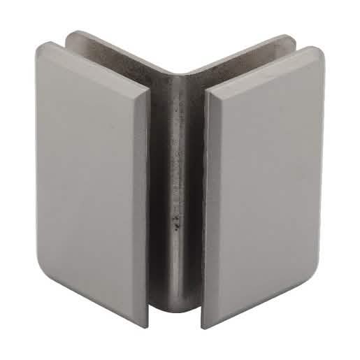 Brushed Nickel Glass-to-Glass Bracket for Seamless Shower Installation - Pinnacle & Prima 