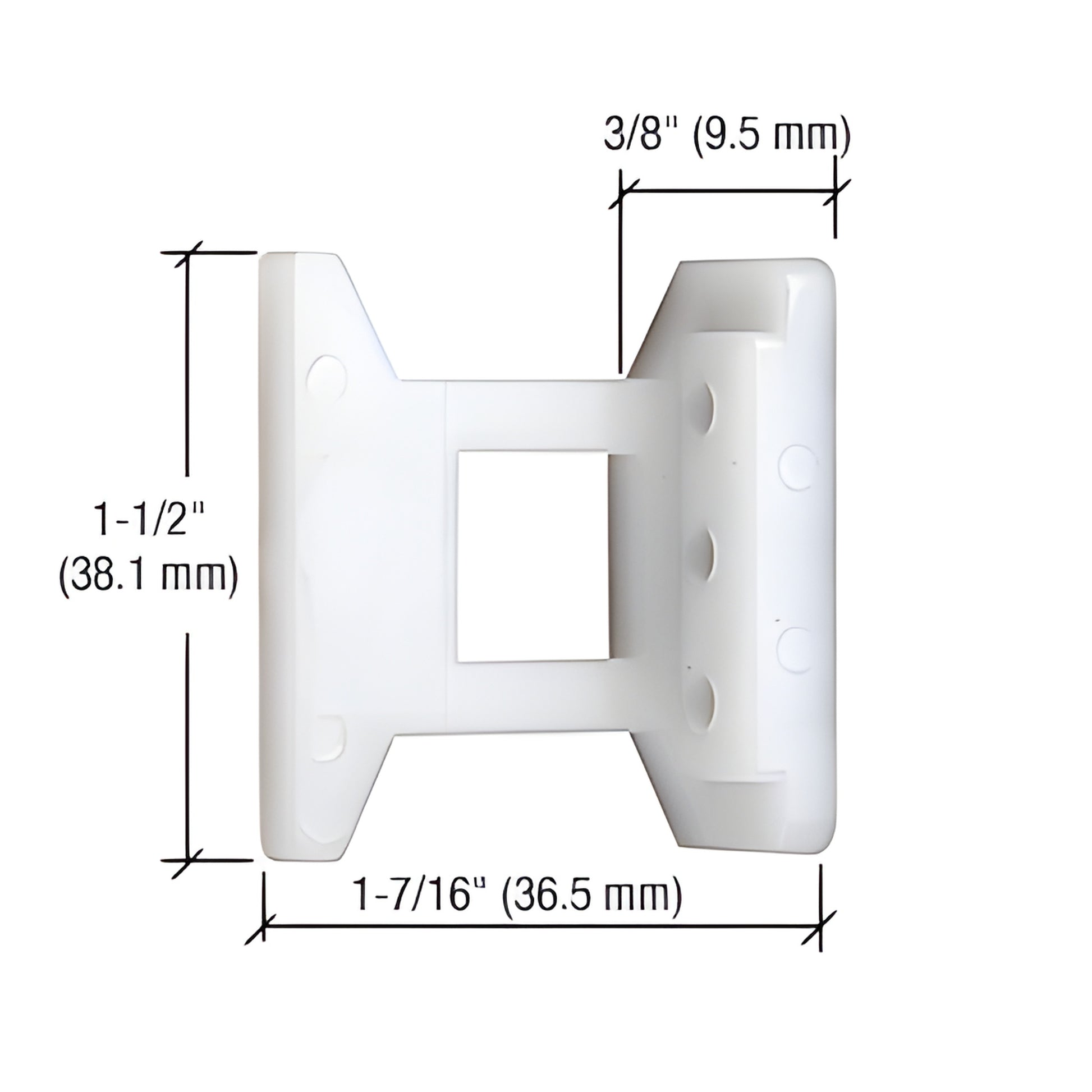 White CRL bolt guide J4520, plastic threshold/header guide 1-1/2" x 1-7/16" (38 36.5 mm), fits round or square bolt assemblie