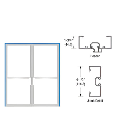 CRL-U.S. Aluminum Clear Anodized Double Door Frame 72x84 w/ Offset Pivots